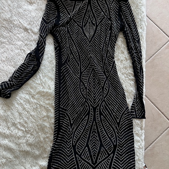 Black Maxi dress with Rhinestones - Picture 4 of 5